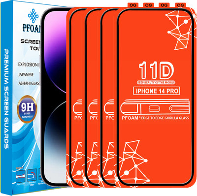 PFOAM Edge To Edge Tempered Glass for APPLE IPHONE 14 PRO(Pack of 4)