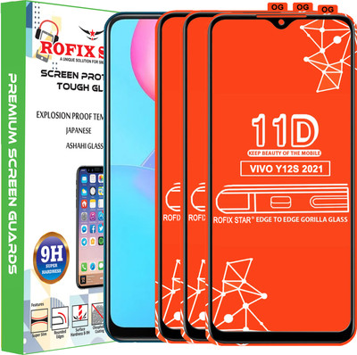 Rofix star Edge To Edge Tempered Glass for VIVO Y12S 2021(Pack of 3)