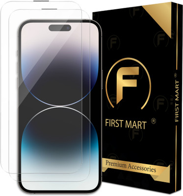 FIRST MART Edge To Edge Tempered Glass for Apple IPhone 14 Pro Max, IPhone 14 Pro Max, 14 Pro Max, Crystal Clear Glass with Anti Dust Filter(Pack of 2)