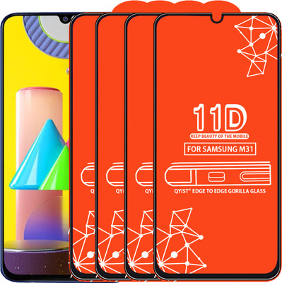 Qyist Edge To Edge Tempered Glass for Samsung Galaxy M31(Pack of 4)
