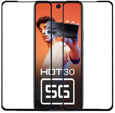 ojucase Edge To Edge Tempered Glass for Infinix HOT 20 Play(Pack of 2)