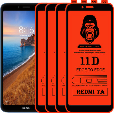 Rofix star Edge To Edge Tempered Glass for REDMI 7A(Pack of 4)