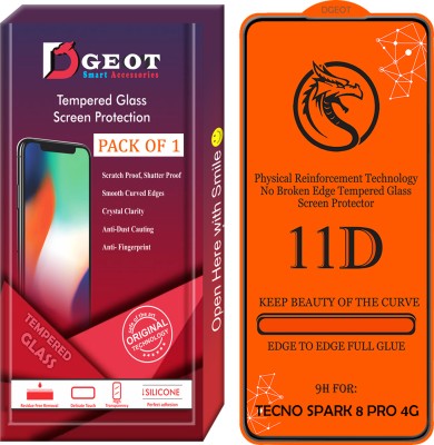 Dgeot Edge To Edge Tempered Glass for Tecno Spark 8 Pro 4G(Pack of 1)