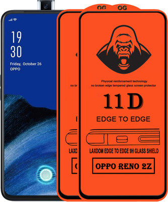 Laxdom Edge To Edge Tempered Glass for OPPO Reno 2z(Pack of 2)