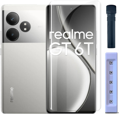 OneTech Edge To Edge Tempered Glass for Realme GT 6 5G / GT 6T 5G 9H Hardness, Advanced UV HD+ Screen Protector(Pack of 1)