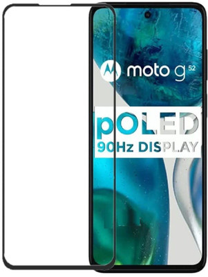KMPERED Edge To Edge Tempered Glass for Moto G52, Motorola G52(Pack of 1)