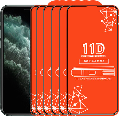 Roxel Edge To Edge Tempered Glass for Iphone 11 Pro(Pack of 6)