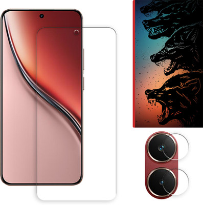 SOMTONE Edge To Edge Tempered Glass for Realme P3 Ultra 5G Tempered Glass Screen Protector | Anti-Scratch | Edge to Edge Full Coverage | 9H Hardness ( 1 FRONT SCREEN GUARD + 1 CAMERA LENS PROTECTOR + 1 FREE BACK EMBOSSED SKIN061 )(Pack of 1)