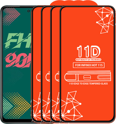 Roxel Edge To Edge Tempered Glass for Infinix Hot 11S(Pack of 4)