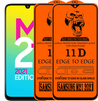 CYOR Edge To Edge Tempered Glass for SAMSUNG M21 2021(Pack of 2)
