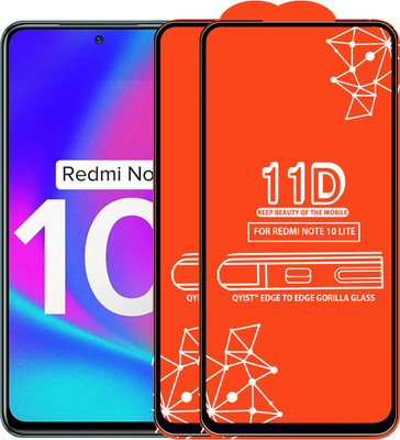 Qyist Edge To Edge Tempered Glass for Redmi Note 10 Lite(Pack of 2)