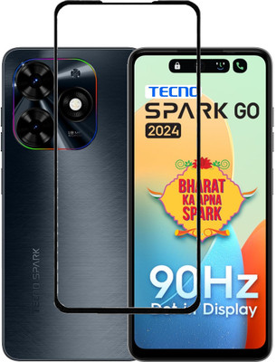 ojucase Edge To Edge Tempered Glass for TECNO Spark Go 2024(Pack of 1)