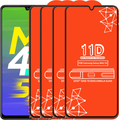 Qyist Edge To Edge Tempered Glass for Samsung Galaxy M42 5G(Pack of 4)