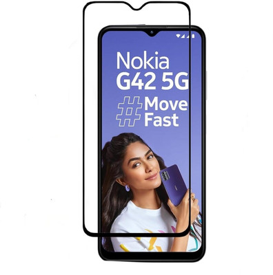 NaturalBuy Edge To Edge Tempered Glass for Nokia G42 5G- Cleaning Kit Included(Pack of 1)