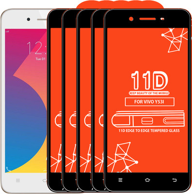 Qyist Edge To Edge Tempered Glass for Vivo Y53I(Pack of 5)