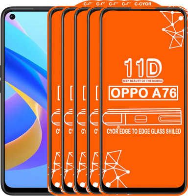 CYOR Edge To Edge Tempered Glass for OPPO A76(Pack of 5)