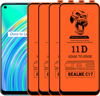 PFOAM Edge To Edge Tempered Glass for REALME C17(Pack of 4)
