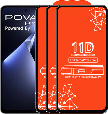Qyist Edge To Edge Tempered Glass for Tecno Pova 5 Pro(Pack of 3)