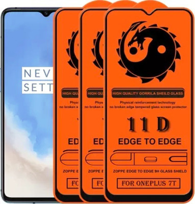 NaturalBuy Edge To Edge Tempered Glass for OnePlus 7T -11D - Full Coverage Glass 11D Edge to Edge Tempered Glass Full Coverage Glass-11D(Pack of 3)
