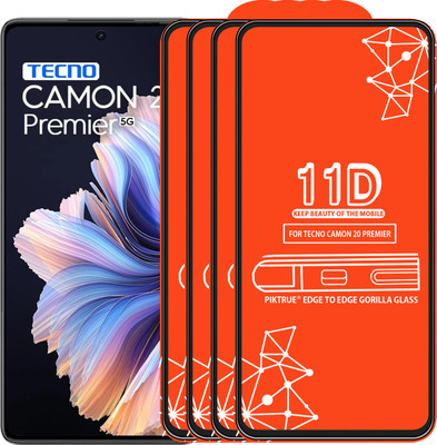 PikTrue Edge To Edge Tempered Glass for TECNO CAMON 20 PREMIER(Pack of 4)