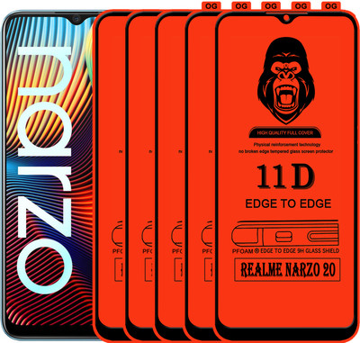 Laxdom Edge To Edge Tempered Glass for REALME NARZO 20(Pack of 5)