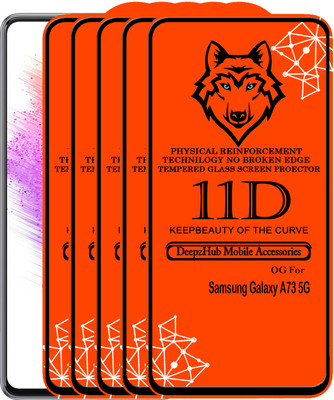CRodible Edge To Edge Tempered Glass for Samsung Galaxy A73 5G(Pack of 5)