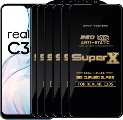 Qyist Edge To Edge Tempered Glass for REALME C30S(Pack of 6)