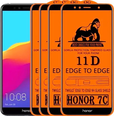 HIE POWER Edge To Edge Tempered Glass for Honor 7C-11D (Pack Of 4)(Pack of 3)