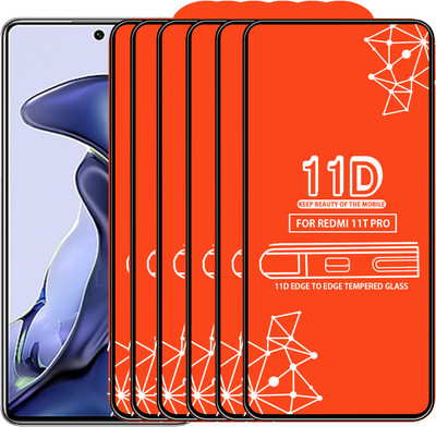 Qyist Edge To Edge Tempered Glass for Redmi 11T Pro(Pack of 6)