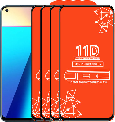 Qyist Edge To Edge Tempered Glass for Infinix Note 7(Pack of 4)