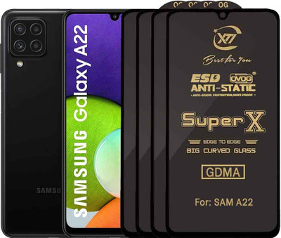 GDMA Edge To Edge Tempered Glass for SAMSUNG A22(Pack of 4)