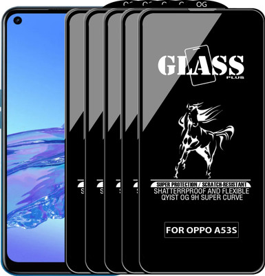 Qyist Edge To Edge Tempered Glass for OPPO A53S(Pack of 5)