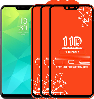 Qyist Edge To Edge Tempered Glass for Realme 2(Pack of 3)