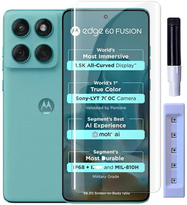 DSCASE Edge To Edge Tempered Glass for Motorola Edge 60 Fusion, Moto Edge 60 Fusion 5G [uv], Motorola Edge 60 Fusion 5G(Pack of 1)