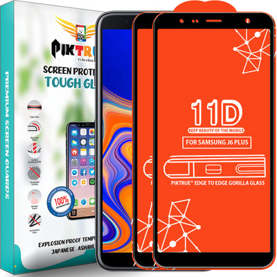 PikTrue Edge To Edge Tempered Glass for Samsung Galaxy J6 Plus(Pack of 2)