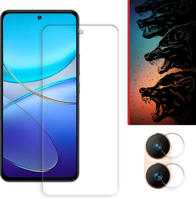 SOMTONE Edge To Edge Tempered Glass for vivo V30 Lite 5G Tempered Glass Screen Protector | Anti-Scratch | Edge to Edge Full Coverage | 9H Hardness ( 1 FRONT SCREEN GUARD + 1 CAMERA LENS PROTECTOR + 1 FREE BACK EMBOSSED SKIN061 )(Pack of 1)