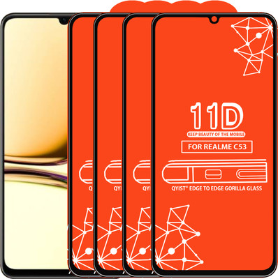 Qyist Edge To Edge Tempered Glass for Realme C53(Pack of 4)
