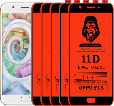 Laxdom Edge To Edge Tempered Glass for Oppo F1s(Pack of 5)