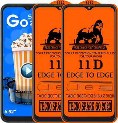 TWIGLO Edge To Edge Tempered Glass for TECNO SPARK GO 2020(Pack of 2)