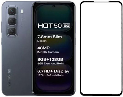 HOBBYTRONICS Edge To Edge Tempered Glass for Infinix Hot 50 5G, Infinix Hot 50(Pack of 1)
