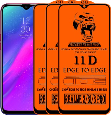 CYOR Edge To Edge Tempered Glass for Realme 3(Pack of 3)