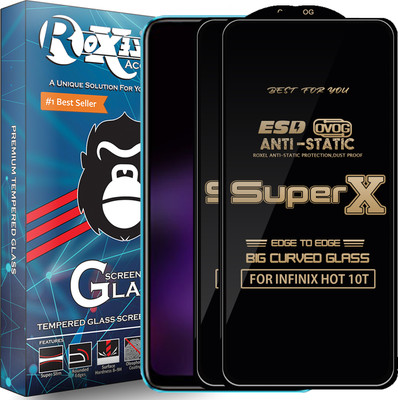 Roxel Edge To Edge Tempered Glass for INFINIX HOT 10T(Pack of 2)