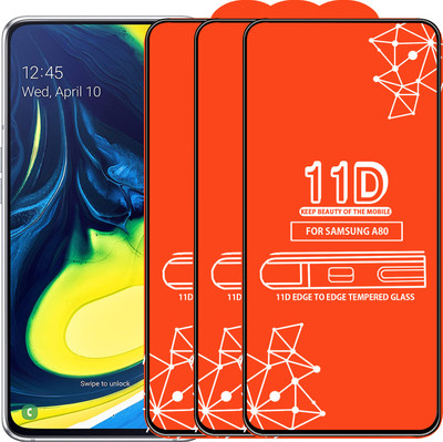 Qyist Edge To Edge Tempered Glass for Samsung Galaxy A80(Pack of 3)