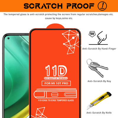Qyist Edge To Edge Tempered Glass for Mi 10T Pro(Pack of 4)