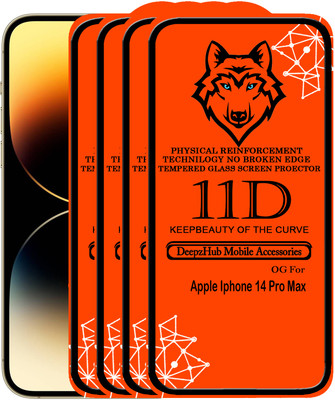 CRodible Edge To Edge Tempered Glass for iPhone 14 Pro Max(Pack of 4)