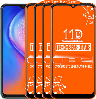 CYOR Edge To Edge Tempered Glass for TECNO SPARK 5 AIR(Pack of 4)