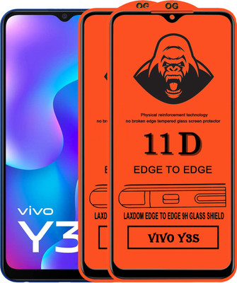 Laxdom Edge To Edge Tempered Glass for VIVO Y3S(Pack of 2)