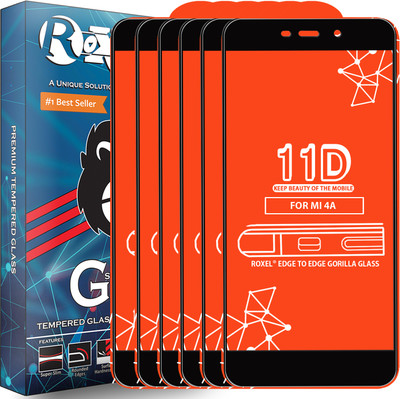 Roxel Edge To Edge Tempered Glass for Mi Redmi 4A(Pack of 6)