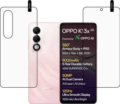 SOFT WINGS Front and Back Tempered Glass for Oppo K13x 5G(Pack of 2)