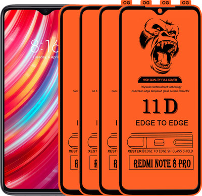 PFOAM Edge To Edge Tempered Glass for REDMI NOTE 8 PRO(Pack of 4)